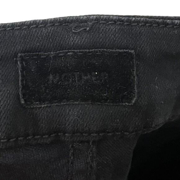 MOTHER Looker Ankle Fray Jeans Women’s 24 Black Tuxedo Stripe Raw Hem Skinny - Picture 12 of 16